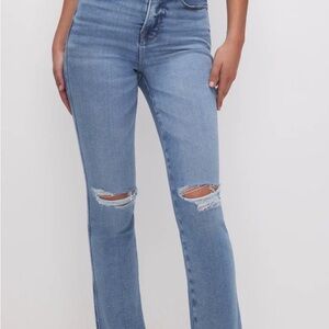 Good American Good Curve Straight High-Rise Ripped Women’s Jeans Size 29